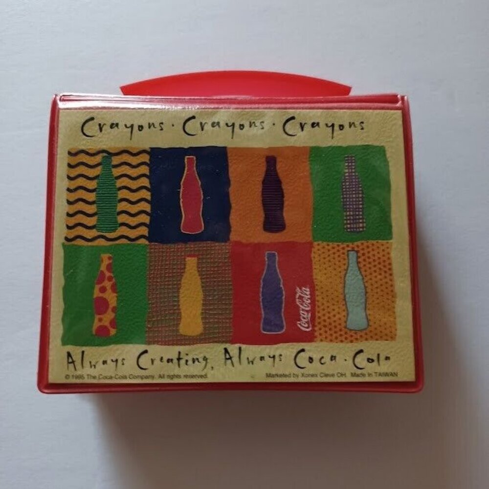 Vintage Coca-Cola Micro Crayon Set‎ 1995 in Carrying Case Set of 24 Crayons